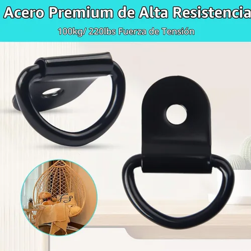 Vista 3 de Anclaje de amarre de anillo en D, ganchos de amarre de anillo en D resistentes, ganchos de anillo D de acero inoxidable para camión, ganchos