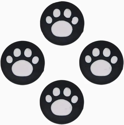 Vista 2 de 4 piezas de silicona para el pulgar de la cubierta de la palanca de manillares para Nintendo Switch NS Nitendo Switch Lite NS JoyCon, 4 blanco