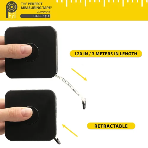Vista 6 de Perfect Measuring Tape - Cinta métrica flexible extra larga (120 pulgadas). Cinta métrica retráctil de doble cara - Pulgadas a 120 y métrica a 9.8
