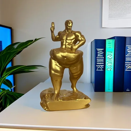 Vista 3 de Autoescultura, toma un martillo para tallarte a ti mismo, estatua de fitness para perder peso, decora tu hogar, oficina o estante