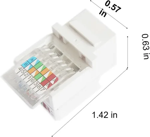 Vista 5 de 10 unids CAT6 RJ45 Cat 6 90 grados Punch Free Socket Módulo Conector Acoplador de red Ethernet Jack Keystone Jack RJ45 Módulo Ethernet CAT6