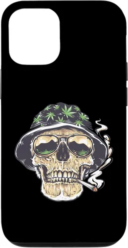 Vista 26 de Funda para iPhone 16 Marihuana Smoking Skull Camo Island Chilling Weed Stoner 420
