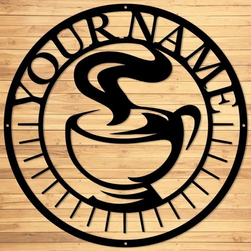 Vista 18 de Letreros metálicos con nombre de barra de café personalizados, letrero de metal de la casa de café soldado, letreros de cobertizo personalizados