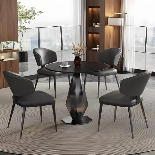 Vista 13 de YVYKFZD Office Reception Room Club Table and Chair Set, Simple Kitchen Dining Table Set, Round Conference Table Coffee Table, Unique Conference Room