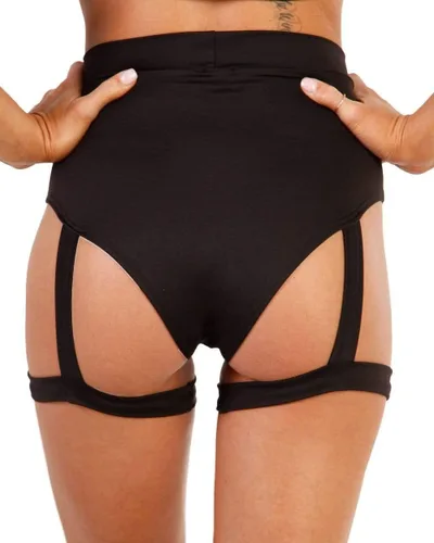 Vista 5 de iHeartRaves - Pantalones cortos de talle alto para mujer