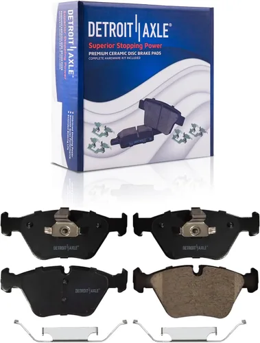 Vista 138 de Detroit Axle - Pastillas de freno para Ford F-150 99-03, 02 Lincoln Blackwood, Pastillas de freno de cerámica delanteras y traseras con repuesto