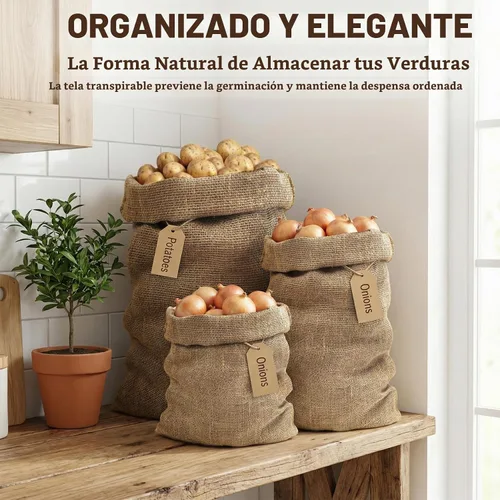 Vista 7 de MAQIHAN Bolsas de arpillera para plantas - 2 sacos grandes de arpillera