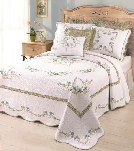 Vista 4 de Modern Heirloom Collection Heather colcha rellena de algodón, gemelo