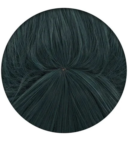Vista 5 de Cosplay Zenin Maki peluca verde para anime japonés Jujutsu Kaisen peluca de longitud media cola de caballo peluca de Halloween disfraz fiesta peluca