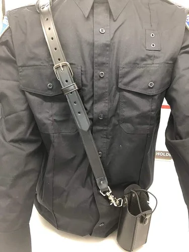 Vista 4 de Funda de cuero universal para radio de dos vías con banda elástica ajustable para bomberos, EMT y aplicación de la ley Band for Firefighter, EMT