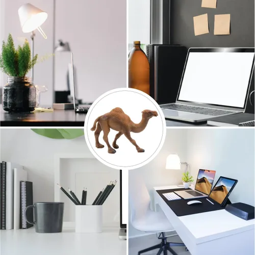Vista 9 de Kisangel - Figura realista de camello de 4.33 pulgadas, juguete de animales del desierto de vida silvestre caqui, figura de juego educativo