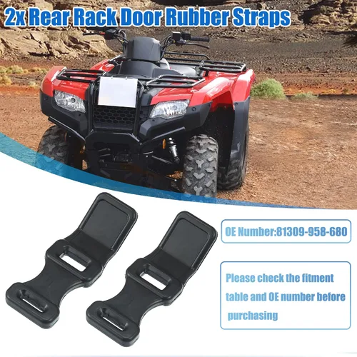 Vista 2 de X AUTOHAUX 2 correas de goma para puerta trasera de estante para Honda ATC200E ATC200ES TRX200 TRX250 TRX300 TRX300FW TRX350 TRX350D 1982-1995