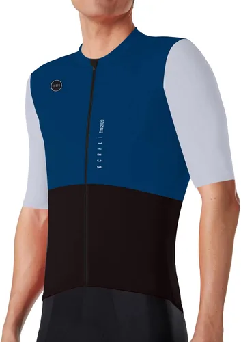 Vista 2 de Conjunto de camiseta de ciclismo para hombre, kit de ciclismo con bolsillo trasero con cremallera, pantalones cortos con bolsillos Race Fit