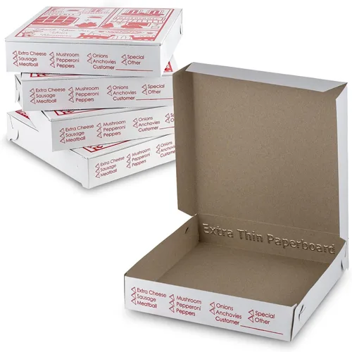 Vista 7 de MT Products Caja de Pizza Delgada 10" x 10" x 2" - Cajas de Pizza con Esquinas de Cierre Profundo (Paquete de 10) - Hecho en EE.UU