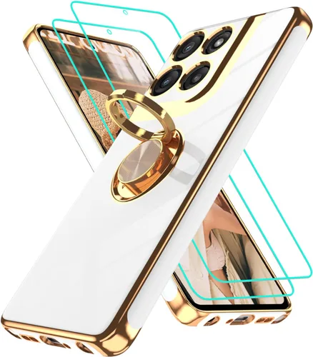 Vista 243 de Funda para Motorola Moto G 5G 2024: Funda Moto G Play 5G 2024 con 2 piezas de protectores de pantalla, soporte de anillo de rotación de 360°