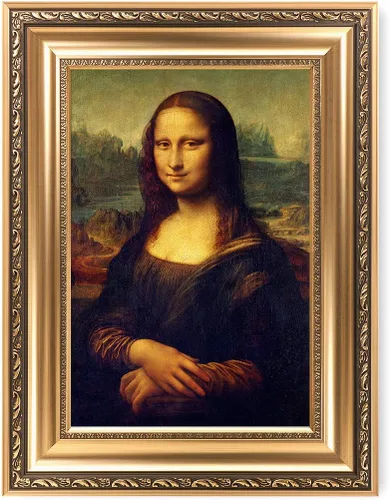 Vista 19 de DECORARTS - Leonardo Da Vinci Mona Lisa - Arte enmarcado con marco de bronce antiguo, impresión giclée, retrato renacentista fabricado en Estados