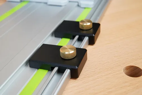 Vista 4 de Topes de límite de riel guía compatibles con rieles Festool (aluminio)