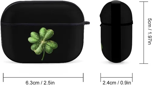 Vista 2 de Leaf Clover St-Patrick's-Days Shamrock Case Cover Compatible with Airpods Pro PC Protective Case with Keychain