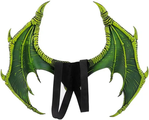 Vista 3 de LIDENGER Juego de accesorios de alas de dragón para cosplay de Navidad, incluye máscara de cabeza de dragón y cola