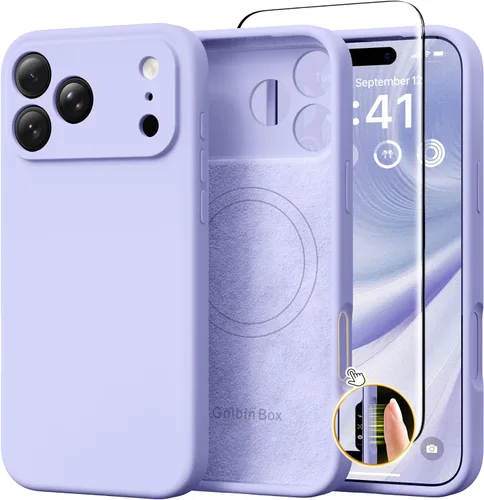 Vista 161 de GolbinBox Funda magnética para iPhone 17, compatible con MagSafe, cubierta de silicona integrada para control de cámara, funda de silicona líquida a
