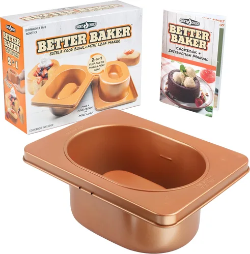Vista 2 de SCS Direct Cook's Choice Better Baker - Tazón de postre comestible 2 en 1 y mini panificadora con libro de recetas de recetas - Molde para hornear