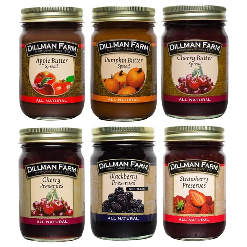 Vista 4 de Dillman Farm Paquete variado navideño de 6 piezas de conservas de manzana, 3 sabores