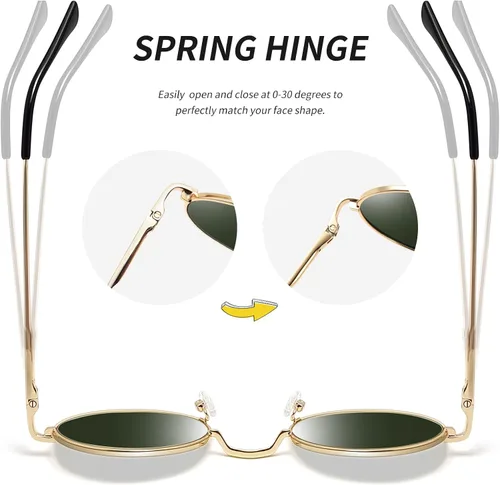 Vista 4 de Gafas de sol Joopin polarizadas, estilo Lennon, redondas, gafas de sol estilo hippy redondas para mujer y hombre