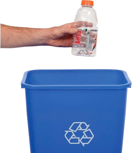 Vista 6 de Global Industrial Plástico Reciclaje Papelera, 41-1/4 Qt., Azul