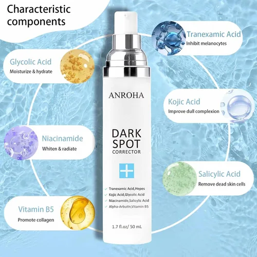 Vista 2 de Suero facial y corporal promueve el efecto antienvejecimiento para mujeres y hombres con niacinamida, ácido kójico y ácido salicíico, 1.7 fl oz