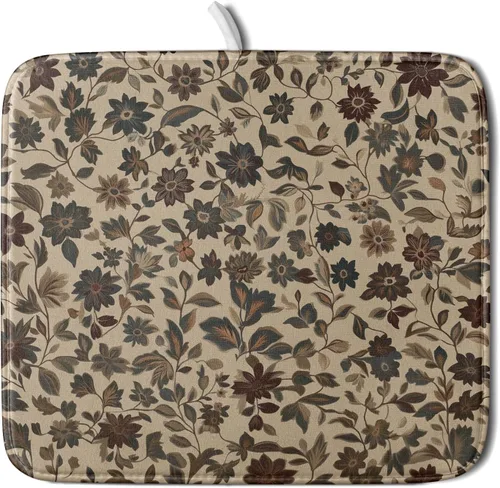 Vista 46 de Giwawa Tapete de secado de platos de café, vintage, antifatiga, taza de expreso, máquina de frijoles negros, tapete escurridor de platos, protector