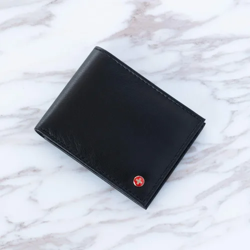 Vista 9 de Alpine Swiss Cartera plegable de cuero con bloqueo RFID para hombre de alta capacidad