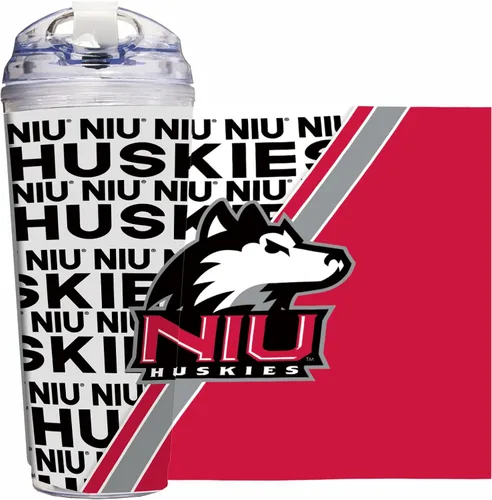 Vista 76 de Rico Industries Taza acrílica NCAA estándar de 24 onzas con tapa con bisagra, taza de doble pared oficialmente licenciada con pajita