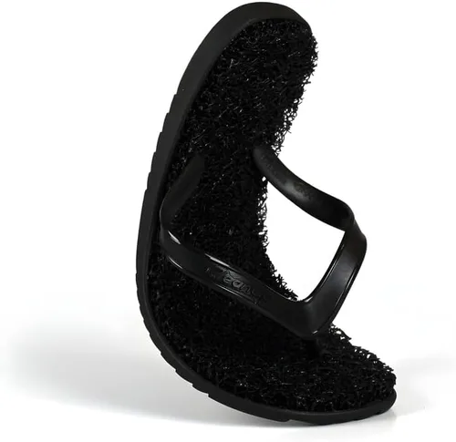 Vista 2 de CLEANUP Chanclas Hombres Negro Clásico Plano Exfoliante, Masaje y Relajante Sandalias de tanga cómodas y ligeras Fibras 100% veganas reciclables