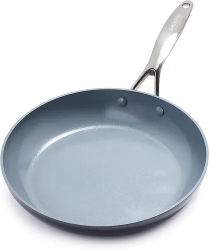 Vista 13 de GreenPan Valencia Pro - Juego de sartenes antiadherentes de cerámica de 10 y 12 pulgadas, utensilios de cocina anodizados duros sin PFAS, listos