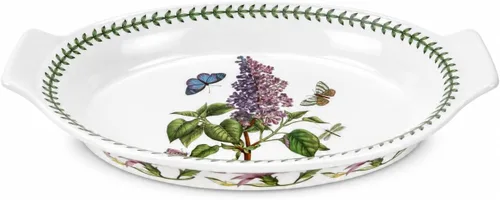 Vista 10 de Portmeirion Botanic Garden - Plato ovalado para gratinar pequeño, 10 pulgadas para asar, gartin y hornear, hecho de porcelana fina, apto para horno