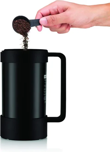 Vista 2 de Bodum Cafetera de prensa francesa sostenible de frijoles, 34 onzas, color negro