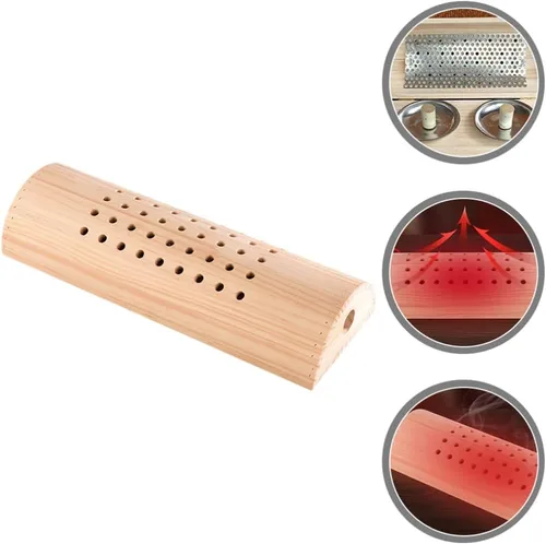 Vista 4 de Almohada de moxibustión de madera para el cuello para uso diario en el hogar, soporte cervical, cómodo cojín para dormir y soporte de espalda, 12.99
