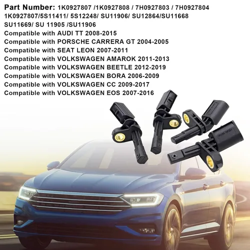 Vista 6 de SecosAutoparts Sensor de velocidad de rueda ABS delantera y trasera para VW Golf Beetle CC Jetta Passat Bora Fit para Audi TT Fit para Seat Leon
