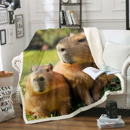 Vista 14 de Erosebridal Funny Capybaras Blanket Capybara Lover Gifts Cute Fleece Blanket for Kids Girls Boys, Capybara Decorations Blankets 40"x50", Kawaii