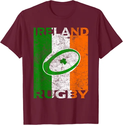 Vista 16 de Camiseta de rugby irlandés con la bandera de Irlanda, regalo vintage Negro