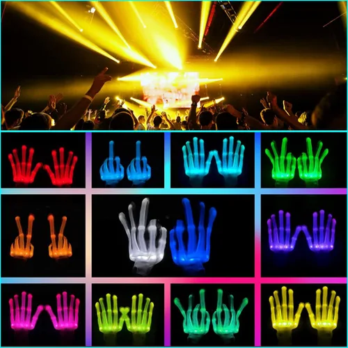 Vista 3 de Regalos geniales de 12 colores, guantes LED, juguetes para niños de 13 años en adelante, para niños, niñas, adultos, adolescentes, guantes
