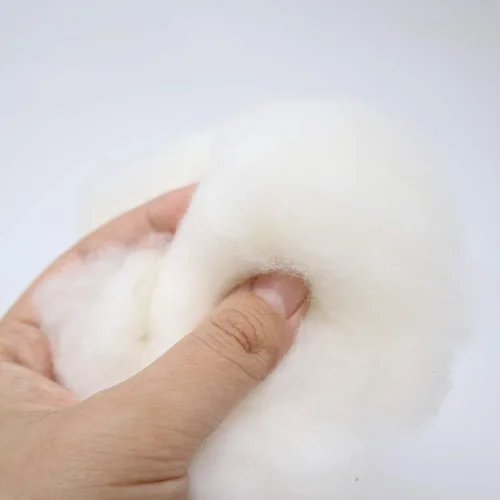 Vista 6 de Ivie Fibra de bateo de algodón orgánico de lujo blanco natural para relleno (algodón peinado 1lb)