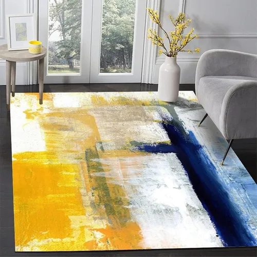 Vista 16 de Alfombra de entrada colorida arcoíris de 2 x 3 pies para baño, alfombra bohemia de mediados de siglo, abstracta de pelo bajo, tapete pequeño