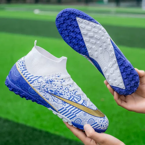 Vista 4 de WINGFAI Zapatos de fútbol para hombre, zapatos de fútbol profesionales de alta calidad, transpirables, atléticos para exteriores e interiores, tenis