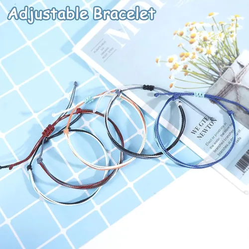 Vista 7 de Pulseras de cuerda para mujer, pulseras impermeables de verano, trajes para mujer, pulseras de surf de ola, pulseras de tobillo ajustables, pulseras