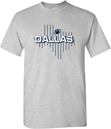 Vista 13 de Xtreme Apparrel Camiseta para hombre Team Field Map para aficionados al fútbol Dallas - Camisa azul marino
