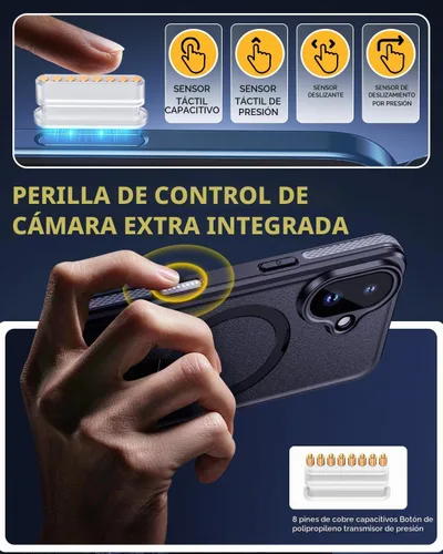 Vista 7 de Lanhiem Funda magnética impermeable para iPhone 17, a prueba de polvo, protector de pantalla integrado, [compatible con MagSafe] [Soporte invisible]