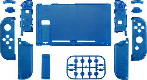 Vista 2 de eXtremeRate - Placa trasera para Nintendo Switch Console, NS Joycon con carcasa de mando de mano con botones de juego completo, carcasa de repuesto