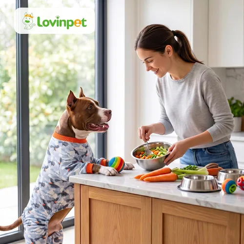 Vista 9 de LovinPet Bonitos trajes para perros grandes, estampado gris, talla M