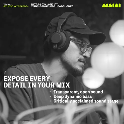 Vista 8 de AIAIAI TMA-2 Studio Wireless+ Auriculares sobre oreja, tecnología W+ Link, construcción totalmente modular, audio inalámbrico sin comprimir, cojines